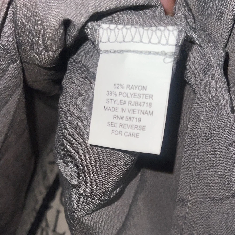 NY Collection Charcoal Button Down Shirt - Picture 4 of 4